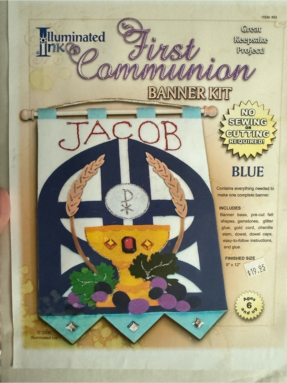 First Communion Banner Kit - Blue - Picture 3 of 3